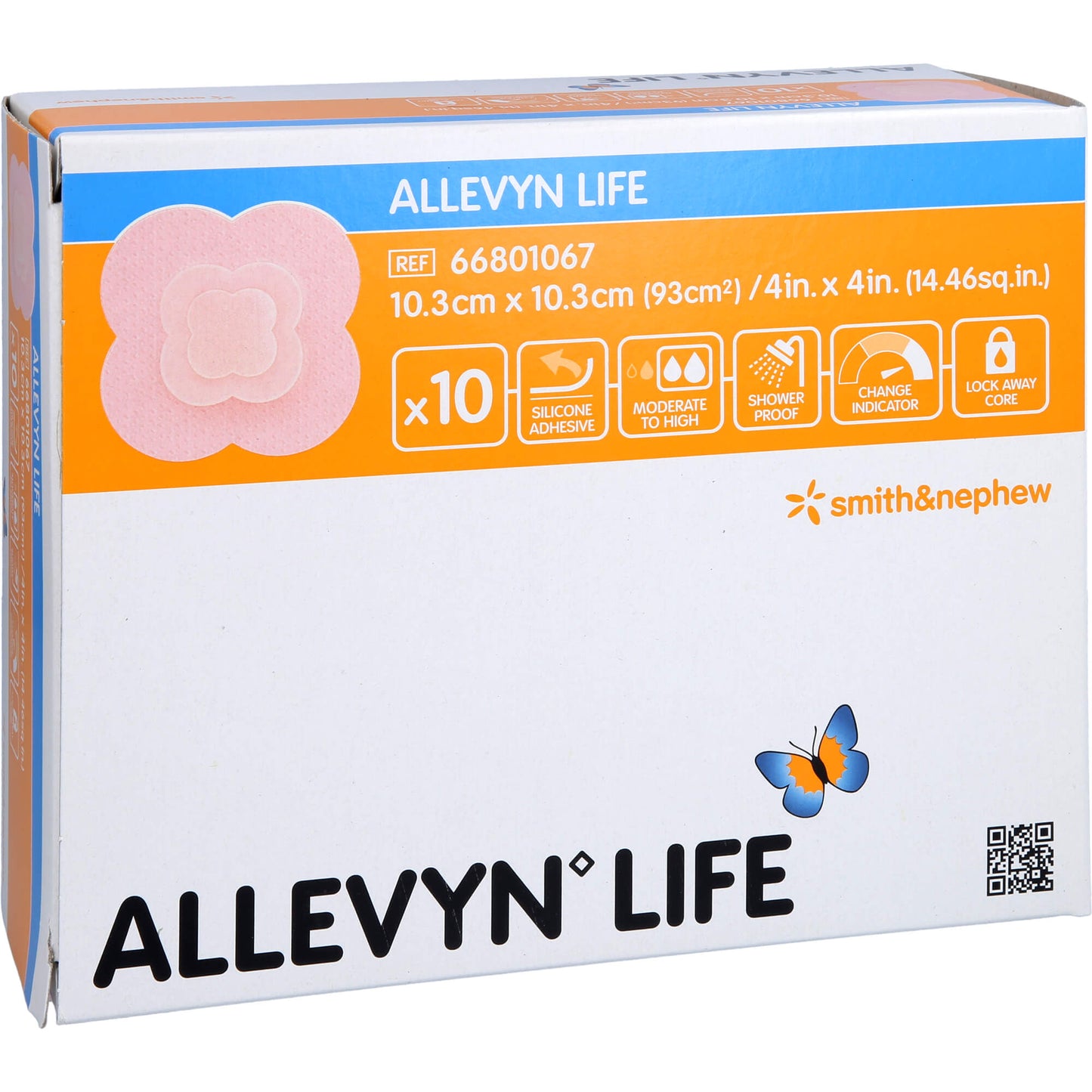 ALLEVYN Life 10.3 x 10.3 cm silicone foam dressing