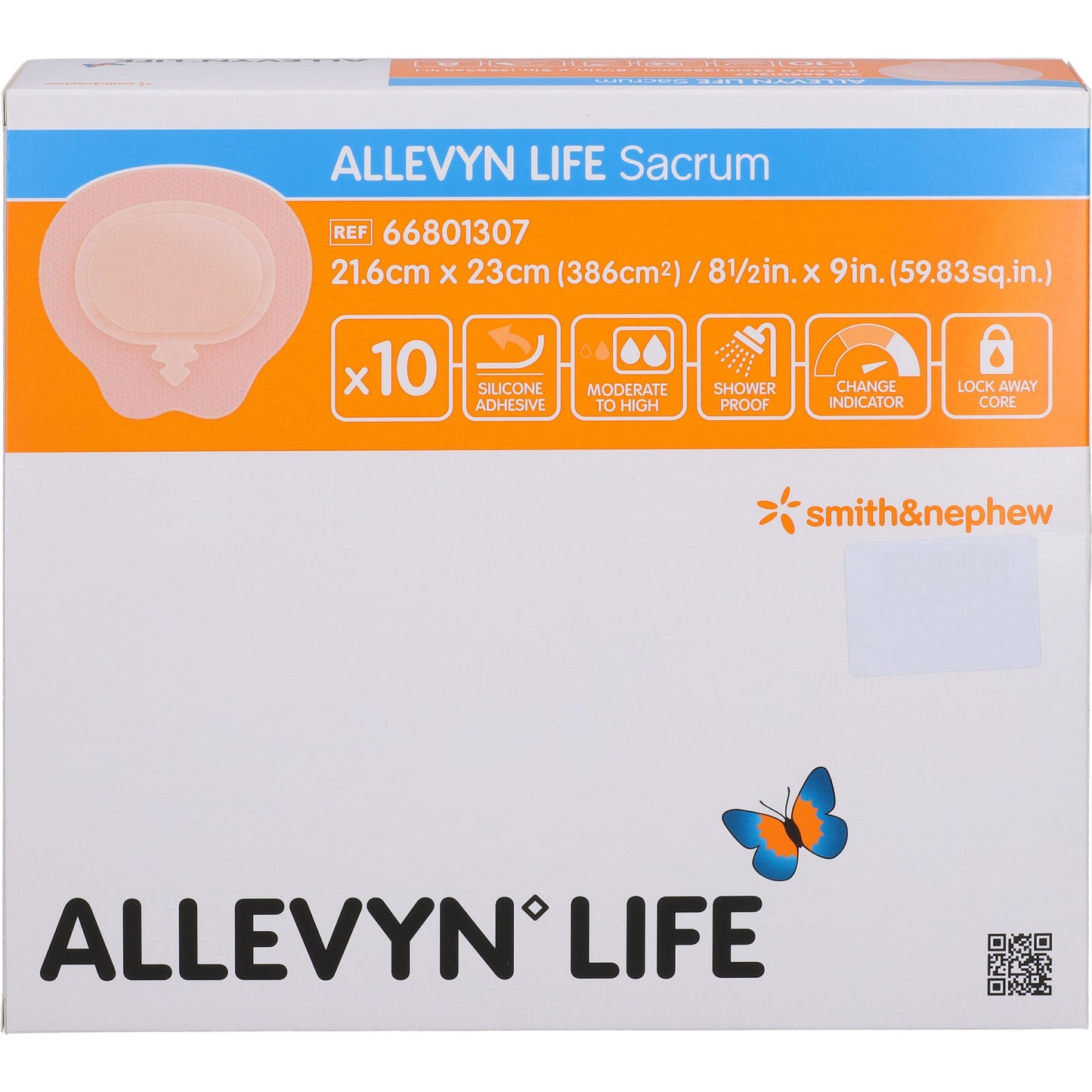 ALLEVYN Life Sacrum size 21.6x23cm silicone foam compound