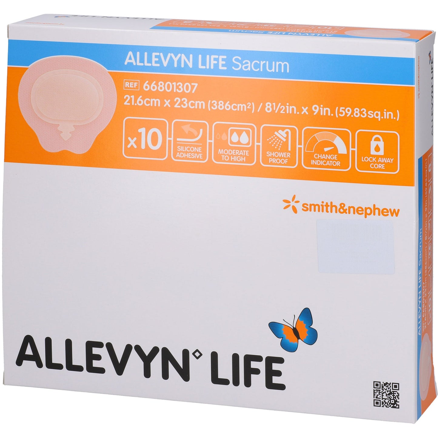 ALLEVYN Life Sacrum size 21.6x23cm silicone foam compound