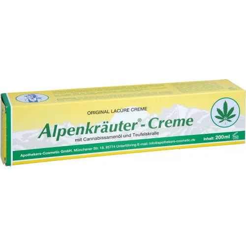 ALPINE HERBS Cream Lacure with cannabis oil and devil's wort 200 ml