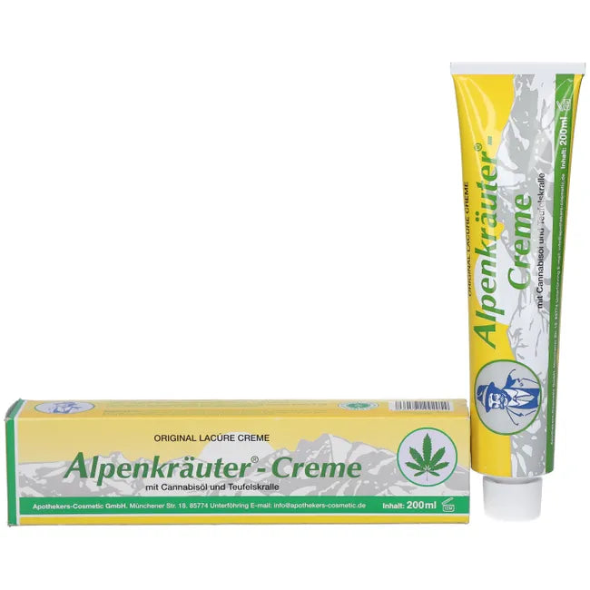 ALPINE HERBS Cream Lacure with cannabis oil and devil's wort 200 ml