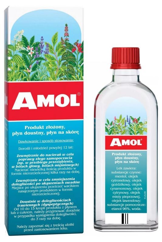 AMOL liquid nervous problems, sleep disorders, migraine. Externally: muscle pain and joint pain.