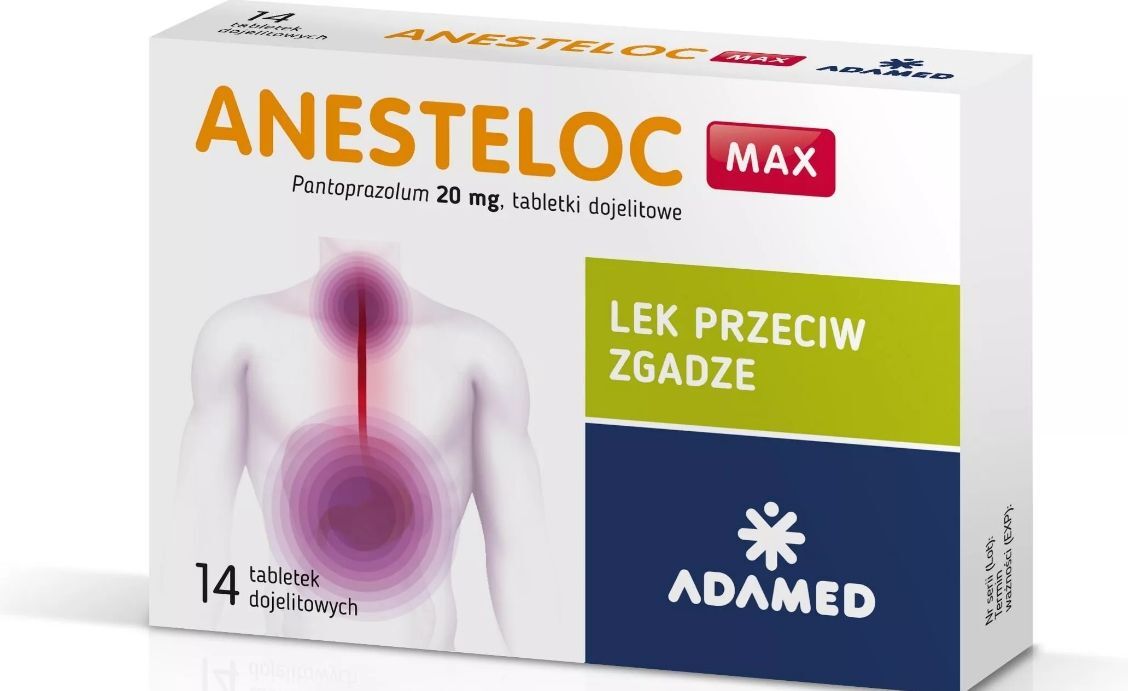 ANESTELOC Max 20mg x 14 pills, treatment of reflux,  regurgitation, heartburn
