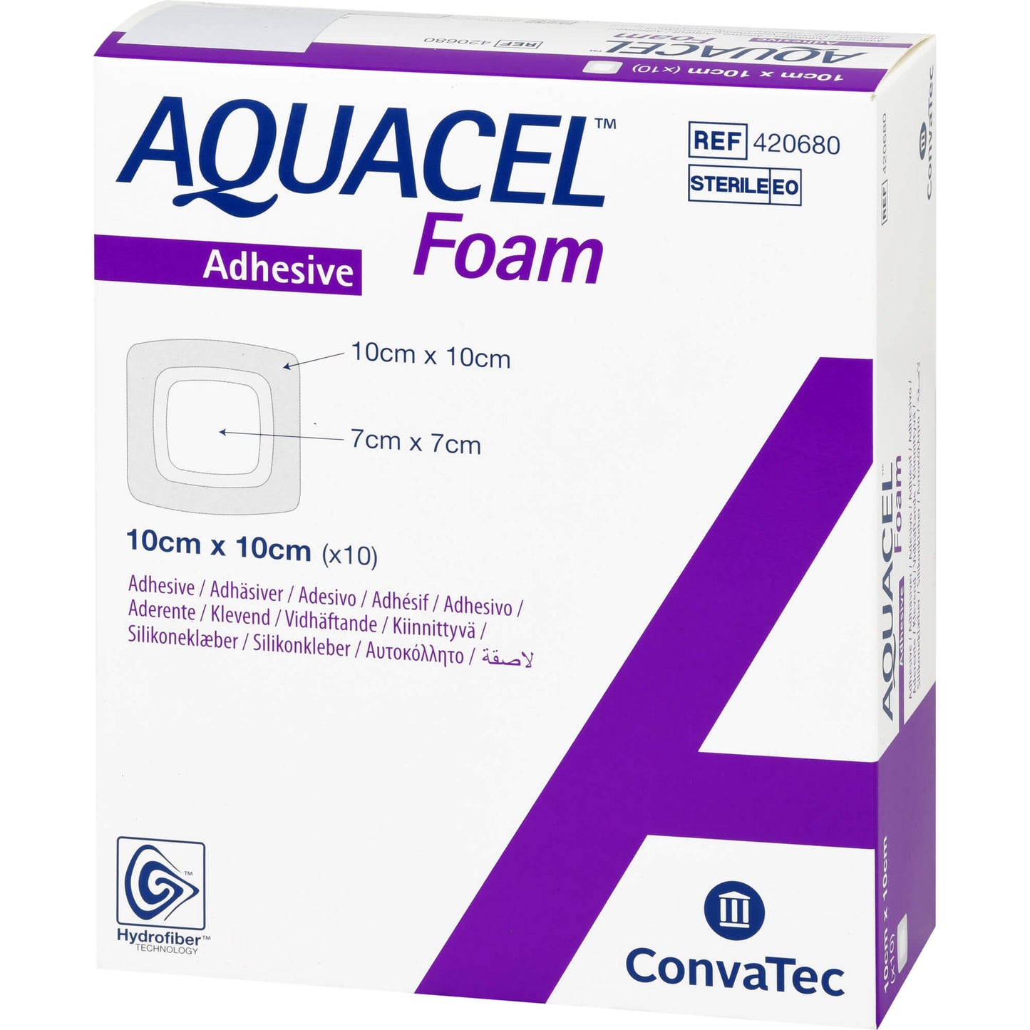 AQUACEL Foam adhesive 10x10 cm bandage