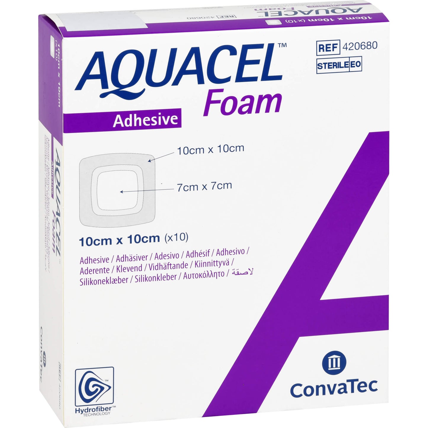 AQUACEL Foam adhesive 10x10 cm bandage