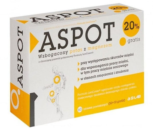 Magnesium and potassium ASPOT x 50 + 10 tablets free