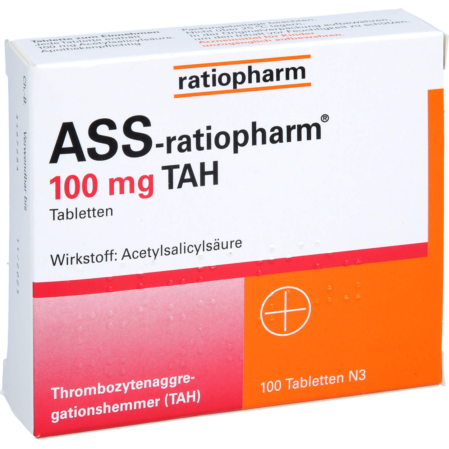 ASS ratiopharm 100 mg TAH tablets