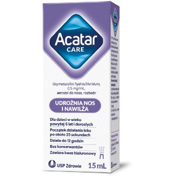 Acatar Care nasal spray 15ml, oxymetazoline hydrochloride, nasal mucosa