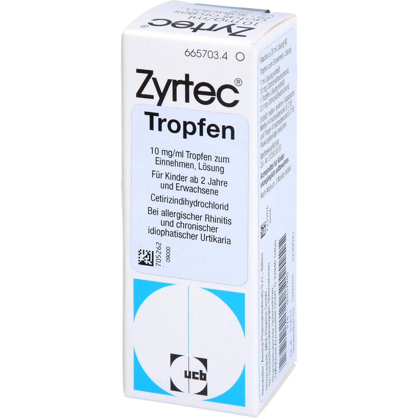 Allergic rhinitis and for the relief of hives (urticaria), ZYRTEC 10 mg eye drops