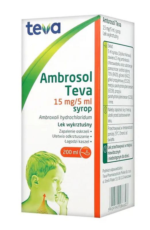 Ambroxol hydrochloride, Ambrosol TEVA syrup 0.015 g 200 ml
