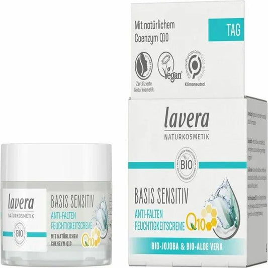 Anti-wrinkle moisturizer, LAVERA basis sensitive moisturizing cream Q10 UK