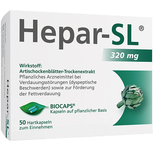 Artichoke, Indigestion, dyspeptic complaints HEPAR-SL 320 mg hard capsules