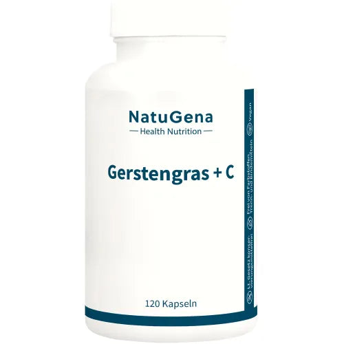 BARLEY GRASS + VITAMIN C buffered vegan capsules 120 count
