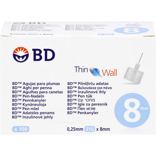 BD THIN Wall Pen Needles 0.25 31 Gx8 mm