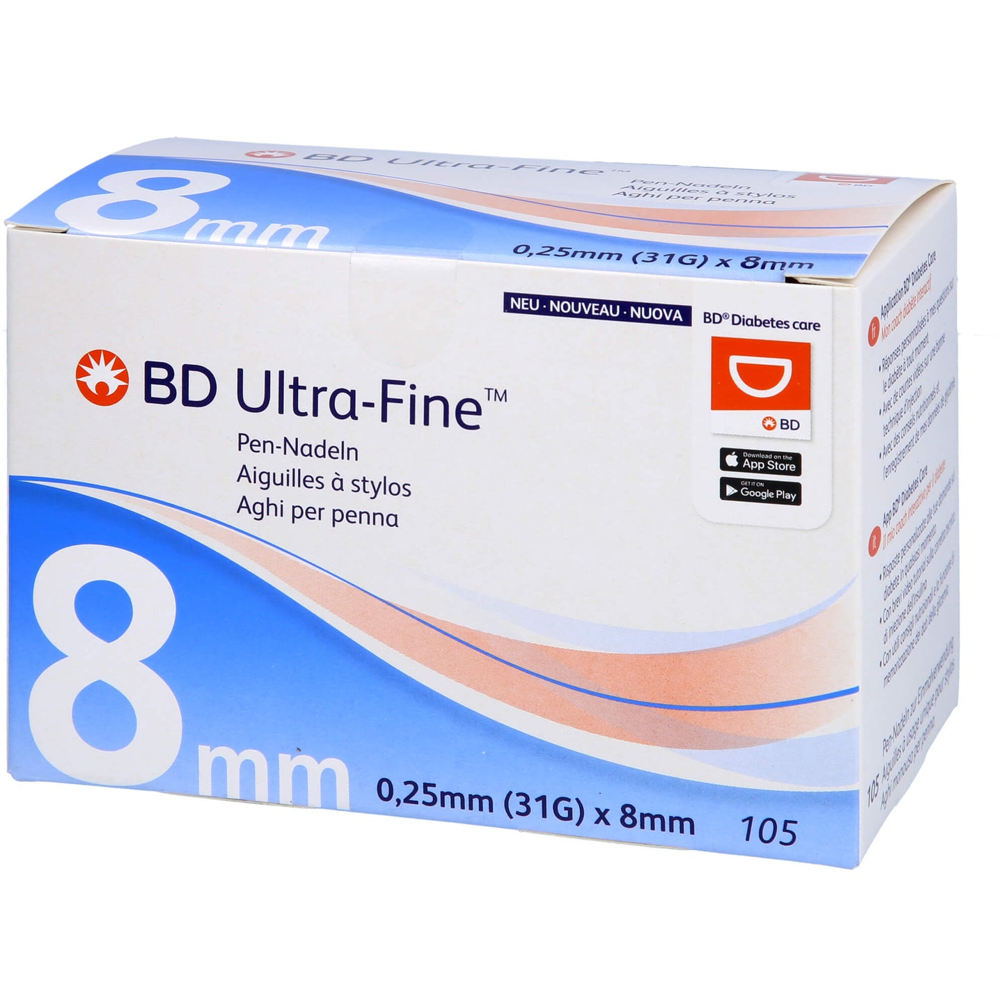 BD ULTRA-FINE pen needles 8 mm 31 G 0.25 mm