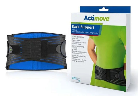 Back Support 4 Stays Lumbar-sacral brace size XL black