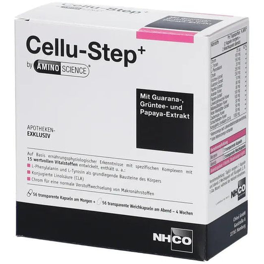 CELLU-STEP+ by AMINOSCIENCE, Green tea, guarana, gelatin (beef) UK