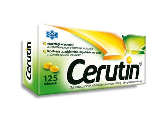 CERUTIN x 125 tablets, rutin supplement, vitamin c supplement, vitamin c tablets