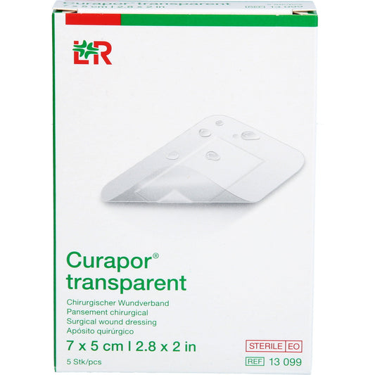 CURAPOR sterile transparent wound dressing 5x7 cm