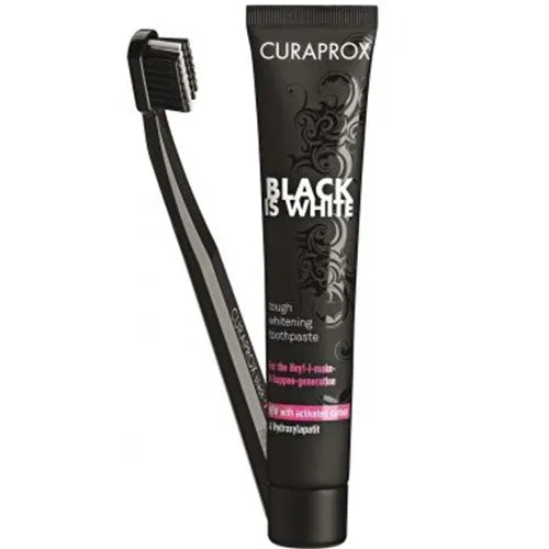 CURAPROX Black is White Charcoal Toothpaste and Brush UK