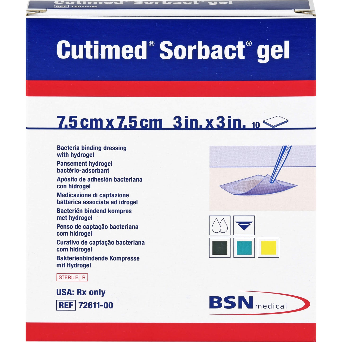 CUTIMED Sorbact Gel compresses 7.5x7.5 cm