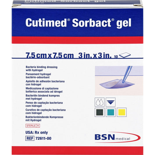 CUTIMED Sorbact Gel compresses 7.5x7.5 cm