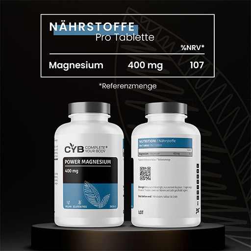 CYB Power Magnesium 400 mg high dose+vegan tablets