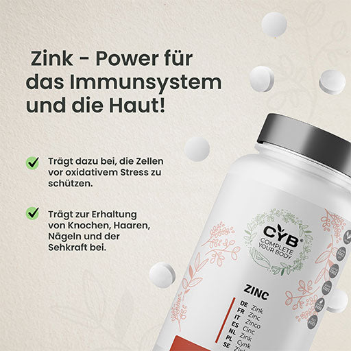 CYB Zinc 25 mg high-dose vegan tablets