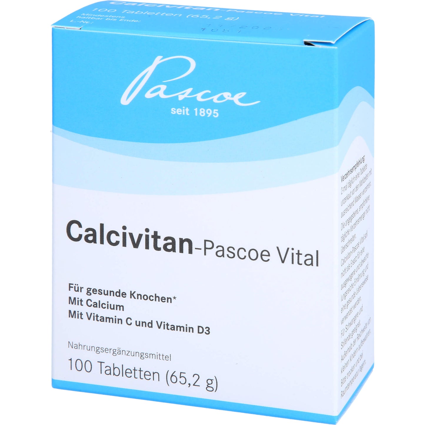 Calcium and vitamins C and D3, CALCIVITAN Pascoe Vital tablets