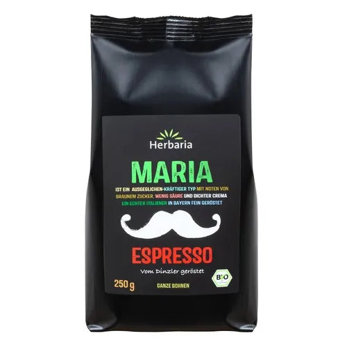 Coffee, espresso type, slow roasted, whole bean, Herbaria Espresso Maria Bean