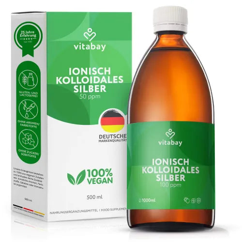 Colloidal silver 100 PPM, purity level 99.99%, 500 ml