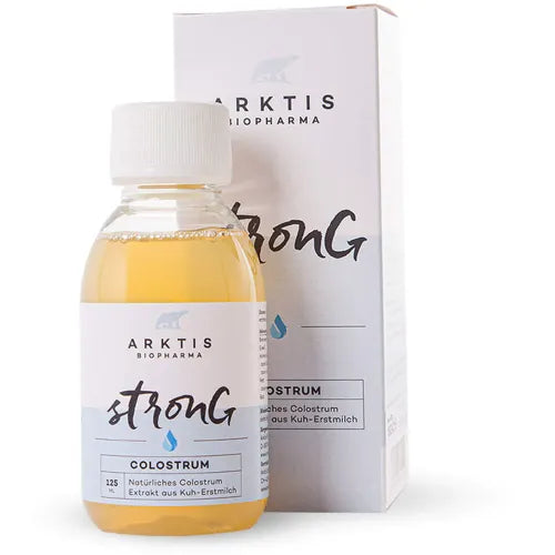 Colostrum strong liquid, natural vitamins, minerals, growth factors, amino acids, and immunoglobulins