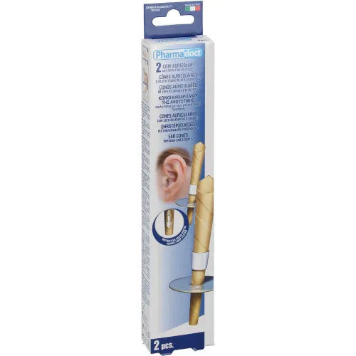 Conical ear candles with beeswax, 2 pieces