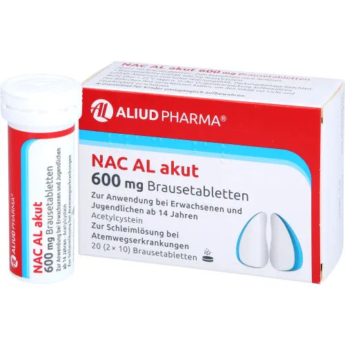 Coughing in cases of cold-related bronchitis, NAC AL acute 600 mg effervescent tablets