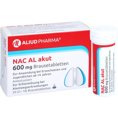 Coughing in cases of cold-related bronchitis, NAC AL acute 600 mg effervescent tablets