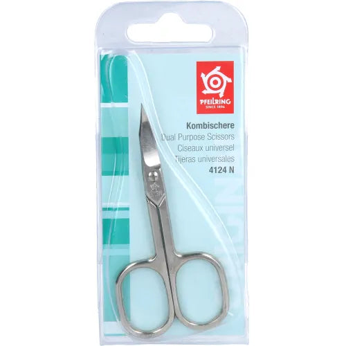 Curved nail scissors with combination tip 4124