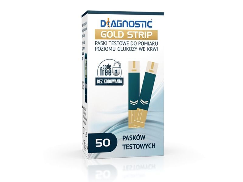 DIAGNOSTIC Gold Strip test strip x 50 pieces, blood glucose measurement