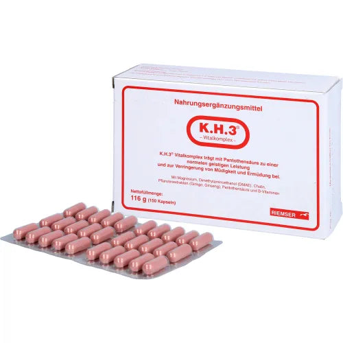 DMAE, Deanol, choline, ginkgo extract, ginseng extract, KH3 vital complex