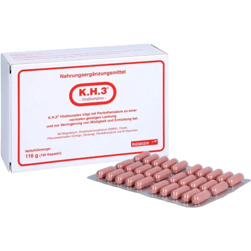 DMAE, Deanol, choline, ginkgo extract, ginseng extract, KH3 vital complex