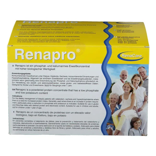 Dialysis, proteinuria, catabolism, cachexia, wasting disease, hyperphosphatemia, RENAPRO Powder