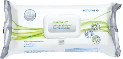 Disinfectant wipes, MIKROZID universal wipes premium maxi surface area UK