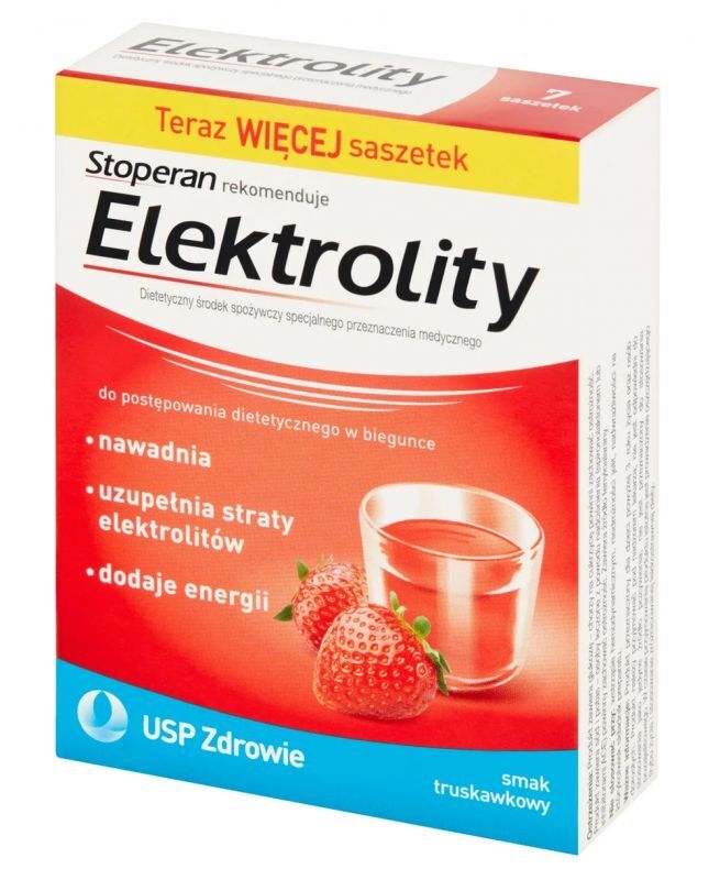 ELEKTROLITY x 7 sachets, Electrolytes, electrolyte drinks, strawberry flavor, glucose
