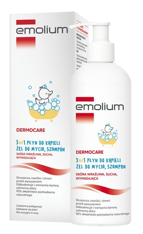 EMOLIUM DERMOCARE 3in1 Bath fluid, washing gel and shampoo 400 ml