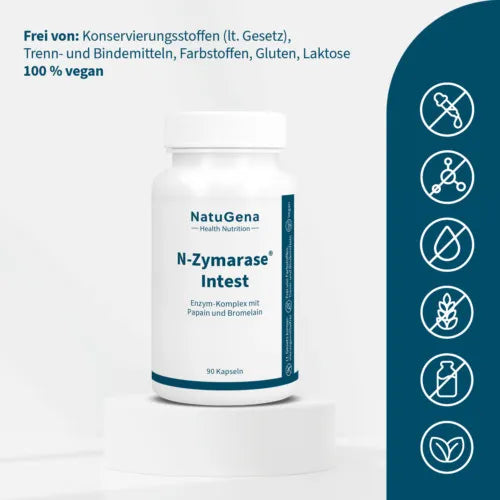 Enzyme complex, papain, bromelain, N-ZYMARASE Intest capsules - 3
