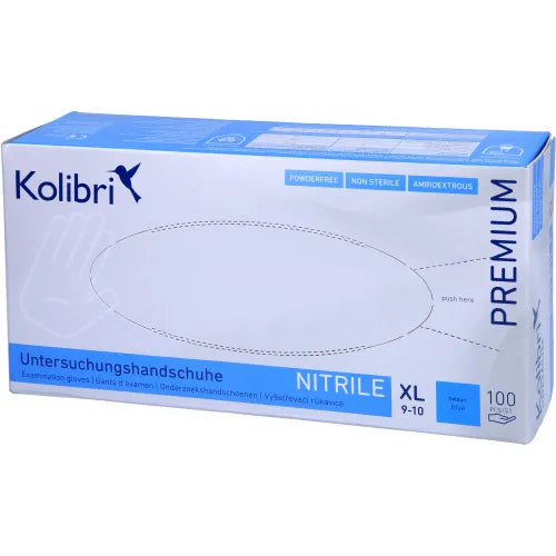 Examination Gloves KOLIBRI Premium U.Hands.Nitrile unst.pf XL blue