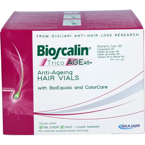 External treatment of diffuse hair loss in menopausal women, TRICO Age 45+ Ampoules