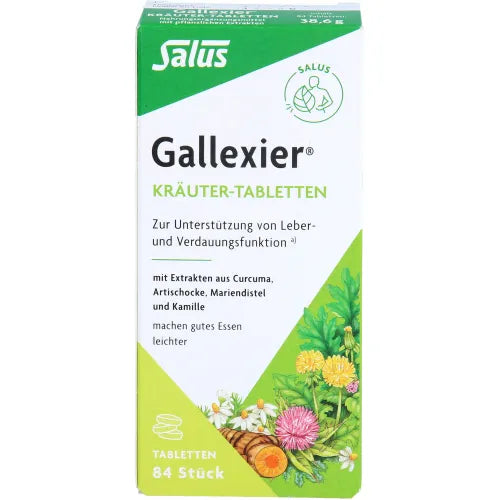 Extracts of Cucurma, artichoke, milk thistle and chamomile GALLEXIER Herbal Tablets