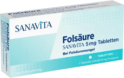 FOLIC ACID SANAVITA 5 mg, folic acid deficiency tablets UK