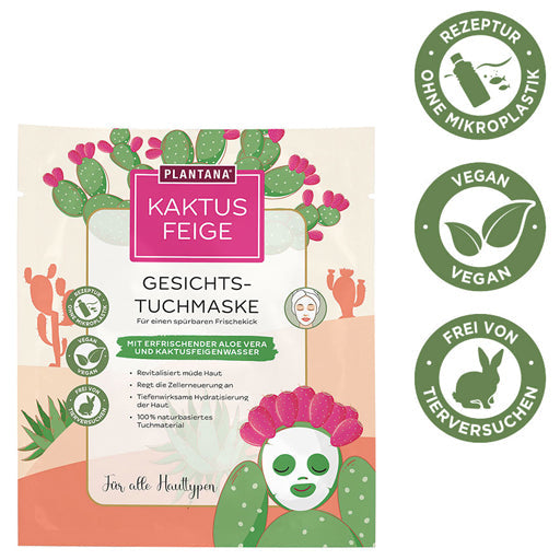 Face mask PLANTANA, Prickly Pear Facial Sheet Mask with Aloe Vera UK