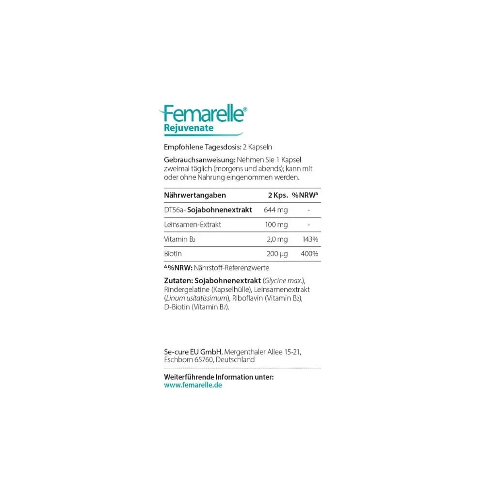 Femarelle Rejuvenate Capsules for mood, skin and hair, 56 capsules